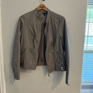 Gray Leather Jacket